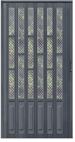 Moustiquaire de porte de douche pliante en accordéon avec poignée et matériel - Gris - Pour intimité à la maison (96,5 x 203,2 cm)