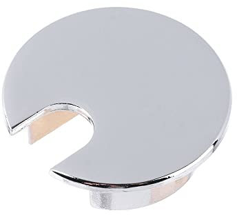 2pc Zinc Alloy Wire Hole Cover Desk Table Cable Fastener Computer Grommet Cable Clamp Buckle Line Line Box Home Office Hardware(Shiny Chrome)