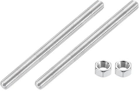 QUARKZMAN 3/8-16 Tige Filetée Complète, 2 Pcs 304 Acier Inoxydable Longue Vis Filetée 5 Longueur Filetage à Droite Pour Montage Meubles Assemblage Fixation