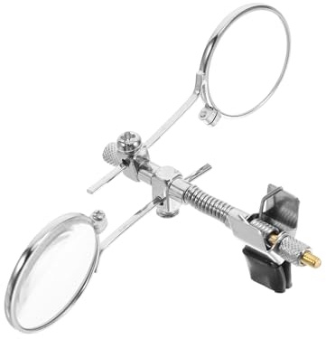 IWOWHERO Aufstecklupe mit Doppelokular 25mm Glaslinse aus Metall Minimal Verzerrungsfrei für Uhrenreparatur und Detaillierte Arbeiten Unterwegs