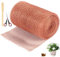 Filet en cuivre de 12 m x 12,7 cm : tresse en cuivre pur avec ciseaux, bande de cuivre découpable contre les limaces, clôture d'escargots et d'escargots, tresse en cuivre pur pour le jardin, lutte