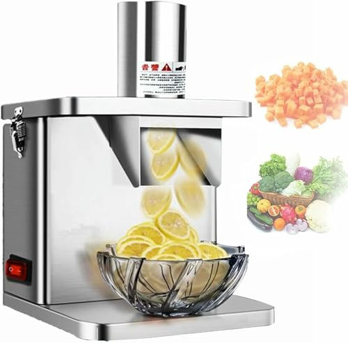 AFLEPCBRQ Cutter E Cutter Vegetali Elettrici Commerciali - Macchina da Taglio Automatica A Cubetti E Cubi per Patate, Cipolle, Carote - Ideale per L'uso