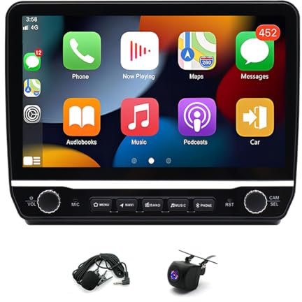 Slakerbe Android 13 Autoradio 2 Din mit Carplay Android Auto kompatibel mit Citroën Jumper II/Peugeot Boxer II/FIAT Ducato 2006-2023, 4G+64G 10 Zoll Auto Stereo mit WiFi FM RDS Rückfahrkamera Mic
