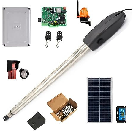 Motore per cancello scorrevole, kit di apertura automatica per cancello, operatore per cancello singolo leggero per un'anta singola fino a 19 piedi o 660 libbre, sistema di controllo accessi per mot