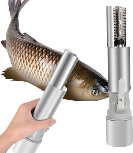 FHRKA Removedor de Escamas de Pescado eléctrico, Potente raspador de Escamas de Pescado inalámbrico con batería y 2 Cabezales de Corte, 7000R/min girado