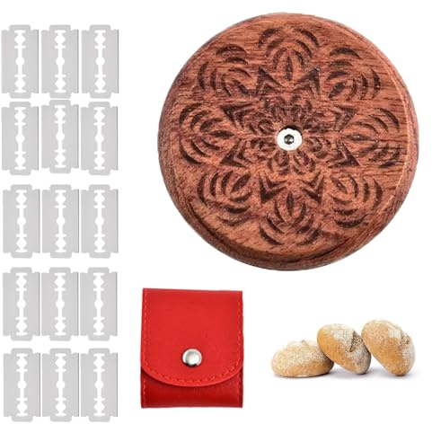 Diyxisk Cuchillo para Pan, 15 Piezas Reemplazable Raspador para Pan, Herramienta Corte Pan Mango, se Utiliza para Hacer Pasteles, Pizza, Baguettes, Pan Europeo y Galletas (Rosa)