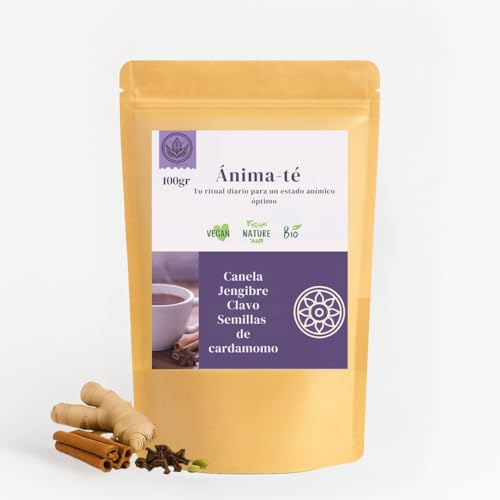Yogui Spice Tea – Infusión Ayurvédica sin Teína con Canela, Jengibre | Té Detox Natural | adios grasa | Infusión Relax para Descanso o Meditar | Alternativa al Chai Latte, Rooibos y Tés Twinings