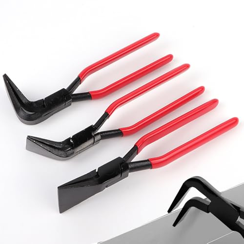 3 alicates de plegado de 0° 45° 90°, alicates de doblado de mano anchos, 60 mm, con mango antideslizante, juego de alicates de flexión de chapa Longitud total: 280 mm, herramienta para techador (rojo)