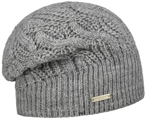 Seeberger Landesta Headsock Beanie Damenmütze Wintermütze Strickmütze Damen - mit Futter Herbst-Winter Winter - One Size grau