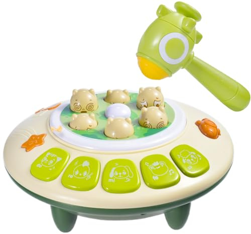 Duqulle Máquina de Juegos de Golpear Topos,Forma De Platillo Volante Interactivo Portátil - Juego Rápido de Empujar y Golpear | Divertido Regalo para Niños y Niñas en Cumpleaños Navidad Año Nuevo y