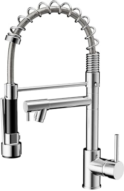 Cobbe Kitchen Tap, Spring Kitchen Sink Mixer Taps with Two Spouts