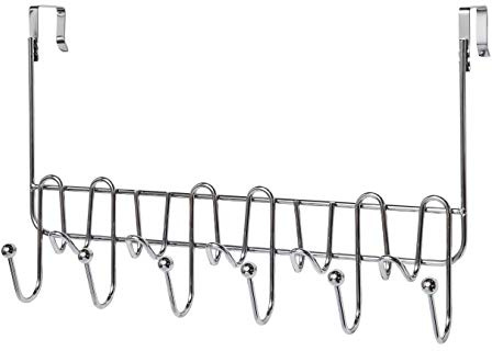Amtido Türgarderobe mit 11 Haken, Kleiderbügel, Handtuchhalter, Organizer, Chrom