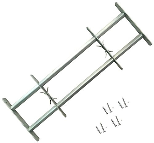 Tidyard Grille de Défense Ajustable à 2 Traverses pour Fenêtre - en Acier Galvanisé - Robuste et Durable - 1000-1500 mm