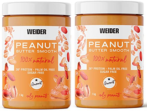 Weider Pack Duo Peanut Butter 1Kg 2 Units (2 kg) Exceptional price. 100% Natural, crushed peanut