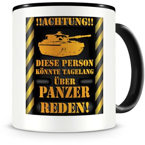 Samunshi® Panzer Tasse mit Spruch Geschenk für Panzer Fans Männer Kaffeetasse groß Lustige Tassen zum Geburtstag schwarz 300ml