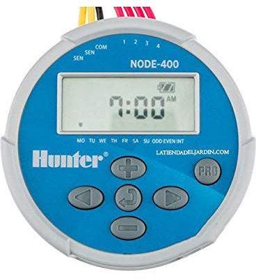 Suingue programmateur d'irrigation automatique à 4 stations d'irrigation. Fonctionne avec électrovannes d'arrosage de 9 V de n'importe quelle marque.