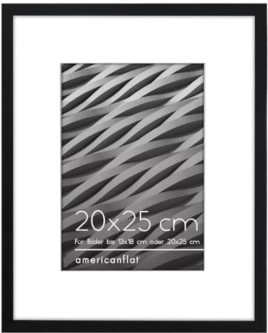Americanflat Cornice 8x10 nero. 5x7 con o 8x10 senza passepartout. Bordo sottile, vetro infrangibile, cavalletto integrato per parete e tavolo.