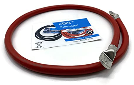 Exoda câble de batterie 100 cm M8 rouge 5645W 470A 12V gravé | Câble de batterie, 70 mm², 100 cm de longueur, 470A, 12V, couleur rouge, résistance à la chaleur jusqu'à 70°C, orifice à vis