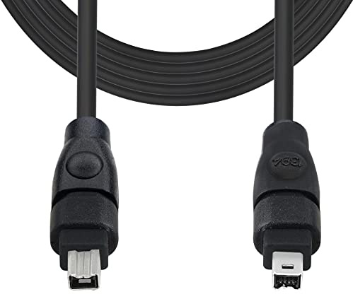 GINTOOYUN 6FT FireWire IEEE 1394 Cable,4 Pin to 4 Pin Male to Male Cord,FireWire 400 DV iLink Cable for Laptop to Camcorder
