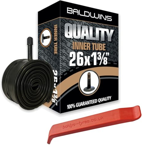 Baldwins Fahrradschlauch, 26 Zoll x 1-3/8 Zoll (66 cm) x Schrader/Autoventil