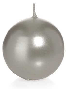Kugelkerzen Silber, Ø 15 cm, 2 Stück