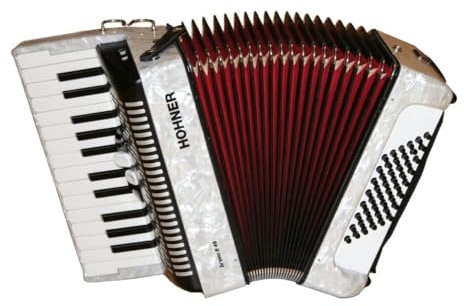 Hohner Bravo II 48 Chromatic Piano Key Accordion - White
