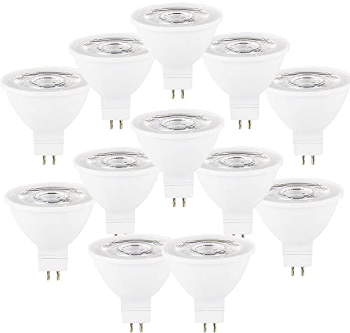 Lot de 12 MR16 GU5.3/GX5.3 6w 230V 600LM No Dimmable 120° LED Ampoule Projecteur Spotlight de Plafond Remplacement d'ampoule Halogène 60W Éclairage de Rail Encastré Blanc Froid 6000K