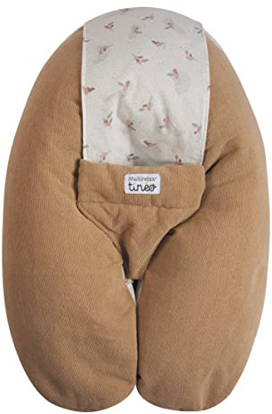 Tinéo - Coussin De Grossesse - Coussin d'allaitement Multifonctions Multirelax Éponge - Déhoussable - Fabriqué en France - 78 cm x 44 cm (Noisette/Trees)