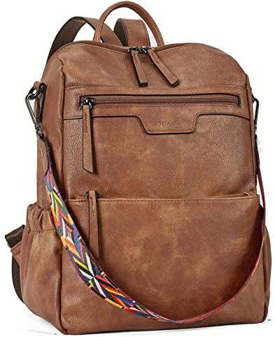 BOSTANTEN Leder Rucksack Damen Freizeitrucksack Reise Handtasche Rucksackhandtasche Tagesrucksack für Frauen Mädchen Braun