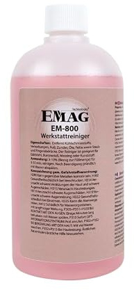 EMAG Werkstattreiniger EM-800 I Spezieller Ultraschallreiniger für Edelstahl & Kunststoff uvm. I Entfernt Kühlschmierstoffe, Ruß, Öle uvm. I 500ml