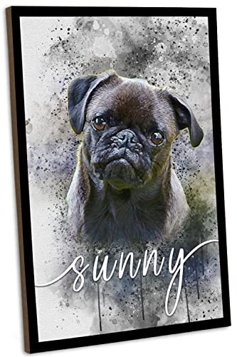 schilderkreis24 - Personalisiertes Hunde-Holzschild mit Watercolor-Effekt - Einzigartige Geschenkidee für jeden Hundeliebhaber