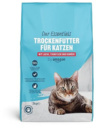 by Amazon Trockenfutter für Katzen, mit Lachs, Thunfisch und Gemüse, 3kg