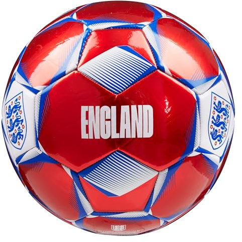 England FA Football - Soccer Ball for Adults Teenagers Kids Training Football Size 3, 4 or 5 - England Merchandise (Red/Blue, Size 3)