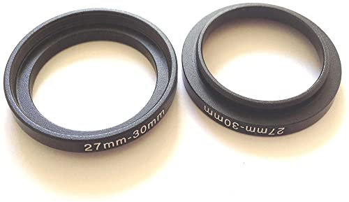 2pcs 27mm To 30mm Step Up Rings Connector D-SLR Digital Camera Lens Connect 27-30mm Filter Aperture Adapter Circle Screws Photo Picture Fix 27-30 Size Focus Photograph-y Parts Accessories