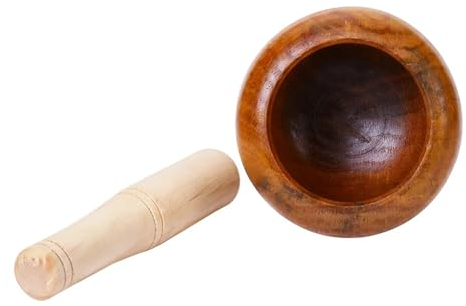 Broyeur domestique pressant l'ail, purée d'ail, Pot manuel de médicaments, Jujube, bois, pierre d'ail, mortier (Color : Large 70s)