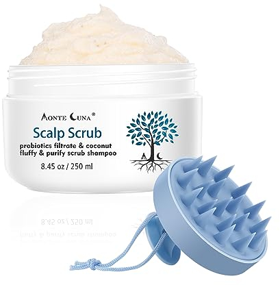 Scrub Cuoio Capelluto，Scrub Esfoliante Per Cuoio Capelluto, Trattamento Antiforfora, Per Prurito E Secchezza, Pulizia Profonda E Cura Dei Capelli, Incluso Massaggiatore.