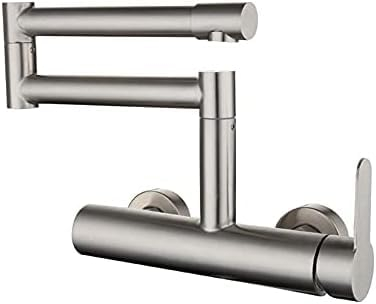 Wandmontierte Küchenspüle-Mischbatterie Für Küchenspüle, Edelstahl Gebürstete Küchenspüle-Mischbatterien, 360° Drehbar, Zusammenklappbar, Küchenarmaturen