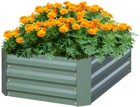 Morlinca 90x60x30cm,Raised Garden Bed, Metall Hochbeet, Garten & Balkon Gemüsebeet, Pflanzwanne, Wetterfestes Stahlblech Hochbeet für Gemüse, Hochbeete-Kit für Blumen, Obst, Gemüse