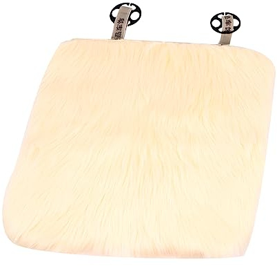 Autositzkissen aus Faser, Warmes Quadratisches Sitzpolster in Beige | Imitation Wolle Design, für Winter und Kinderzimmer, Außergewöhnlicher Komfort