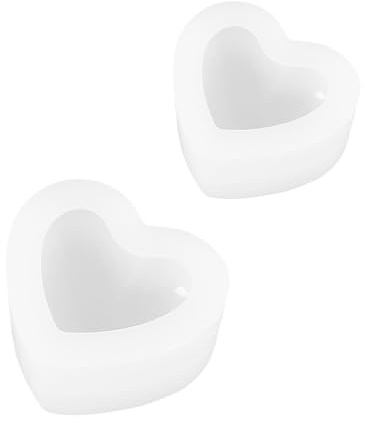 KGDUYC 2 PCS Stampo in Silicone a Forma di Cuore,Forma di Cuore Stampi per Resina Amore Muffa del Sapone del Cuore 3D Stampi in Silicone di Cuore per Creazione di Gioielli, DIY, Sapone Artigianati
