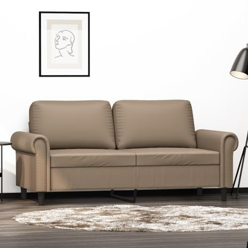 CINDERFUL 2-Sitzer-Sofa Cappuccino-Braun 140 cm Kunstleder,Großzügiges Kunstledersofa für Entspannung und Geselligkeit im Wohnzimmer Möbel, Wohnzimmer