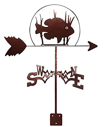 Generic Wetterfahne, Wetterfahne Grouper Fisch Wetterhahn Windrichtung Wetterfahne Metallprodukte Edelstahl Für Dach Farm Mount Im Freien