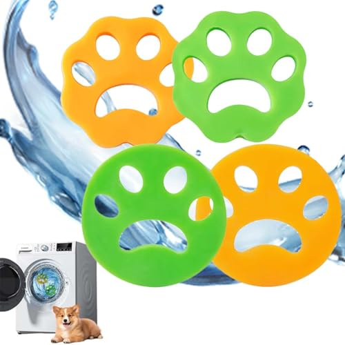 XURJUMI 4 Piezas Quitapelos para Mascotas Lavadora Bolas de Lavado Reutilizables Quita Pelo Gato Atrapador de Pelo de Silicona Elimina el Pelo en Secadora y Lavadora