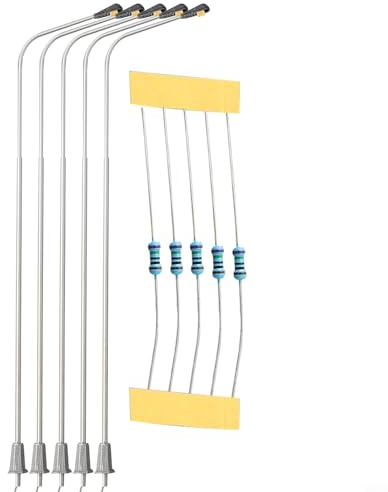 Lampioni ferroviari modello 5 pezzi, altezza 20 cm, per luci stradali a LED, per decorazione bonsai con lampioni stradali ferroviari, per modellismo ferroviario