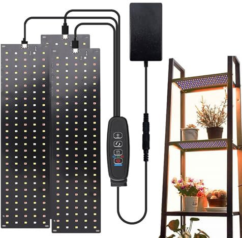TechVizrs 405 LEDs Pflanzenlampe, LED Vollspektrum Pflanzenlicht Wachsen licht mit 3/9/12H Zeitschaltuhr 10 Arten von Helligkeit für Zimmerpflanzen (3 Stück)