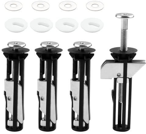 Toilet Seat Fittings 4 Pack,55mm Stainless Steel Heavy Duty Top Fixing Bolts Kit with Washers,Universal WC Hinge Screws for Blind Holes,Quick Release Rust Proof Replacement Fastener for Easy Install