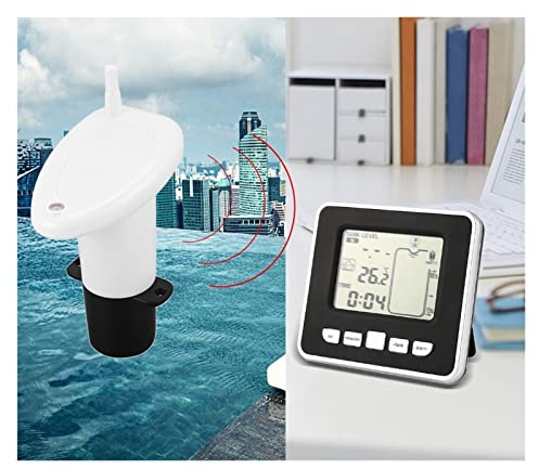 Indicador de Nivel de Combustible, Medidor de nivel de líquido de tanque de agua con sensor de temperatura Tiempo de nivel de agua con pantalla LED de 3,3 pulgadas Inalámbrico ultrasónico para Coche,