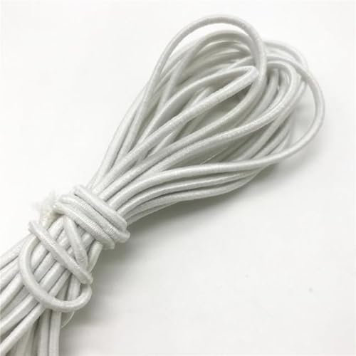Cordón elástico colorido de 2 mm, banda elástica redonda, accesorios de costura para el hogar, línea de goma blanca navajo, suministros de manualidades, cuerda elástica fuerte y duradera