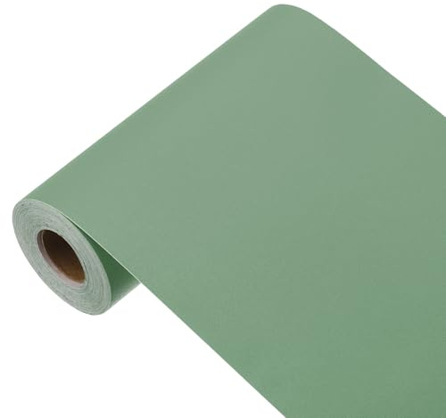 sourcing map Papier peint autocollant en vinyle de couleur unie pour revêtement mural, 998,2 x 15 cm, vert gazon