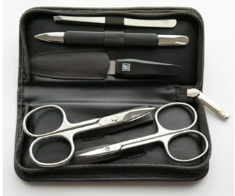 Zwilling – Maniküre Set 5-teilig - Manicure - Nagelschere - Pinzette - Nagelpflege - Reißverschluss-Etui - Leder-Etui - 13,8 x 6,5 x 2,5 cm - dunkelbraun